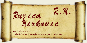 Ružica Mirković vizit kartica